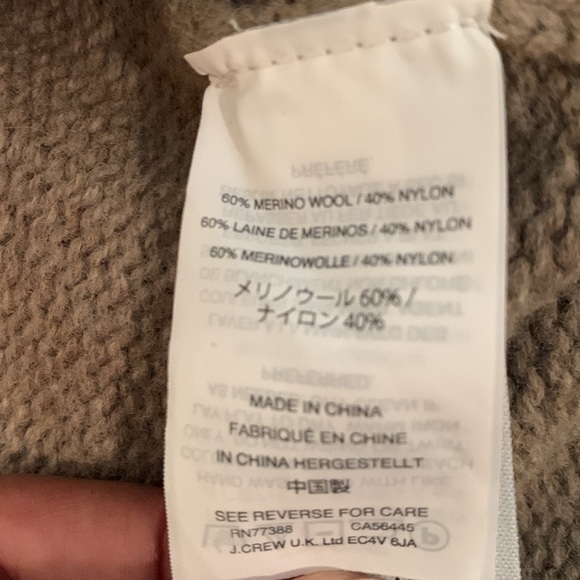 J CREW Wool Fisherman Nordic Sweater Fair Isle Ruffle Sleeve Neutral Preppy - Picture 8 of 12